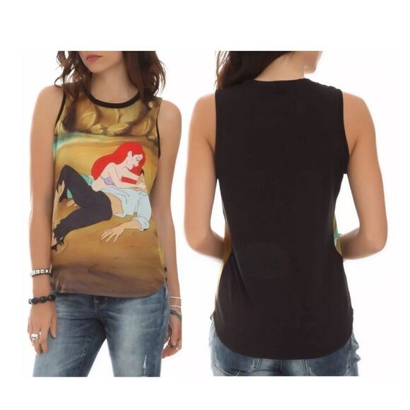 Disney Ariel The Little Mermaid Prince Eric Beach Tank Top Size Small Juniors - Picture 8 of 10